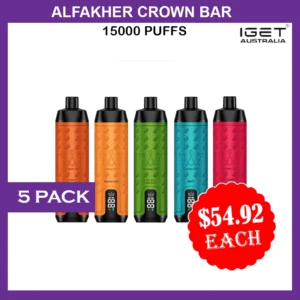 ALFAKHER CROWN BAR – 15000 PUFFS – 5 PACK