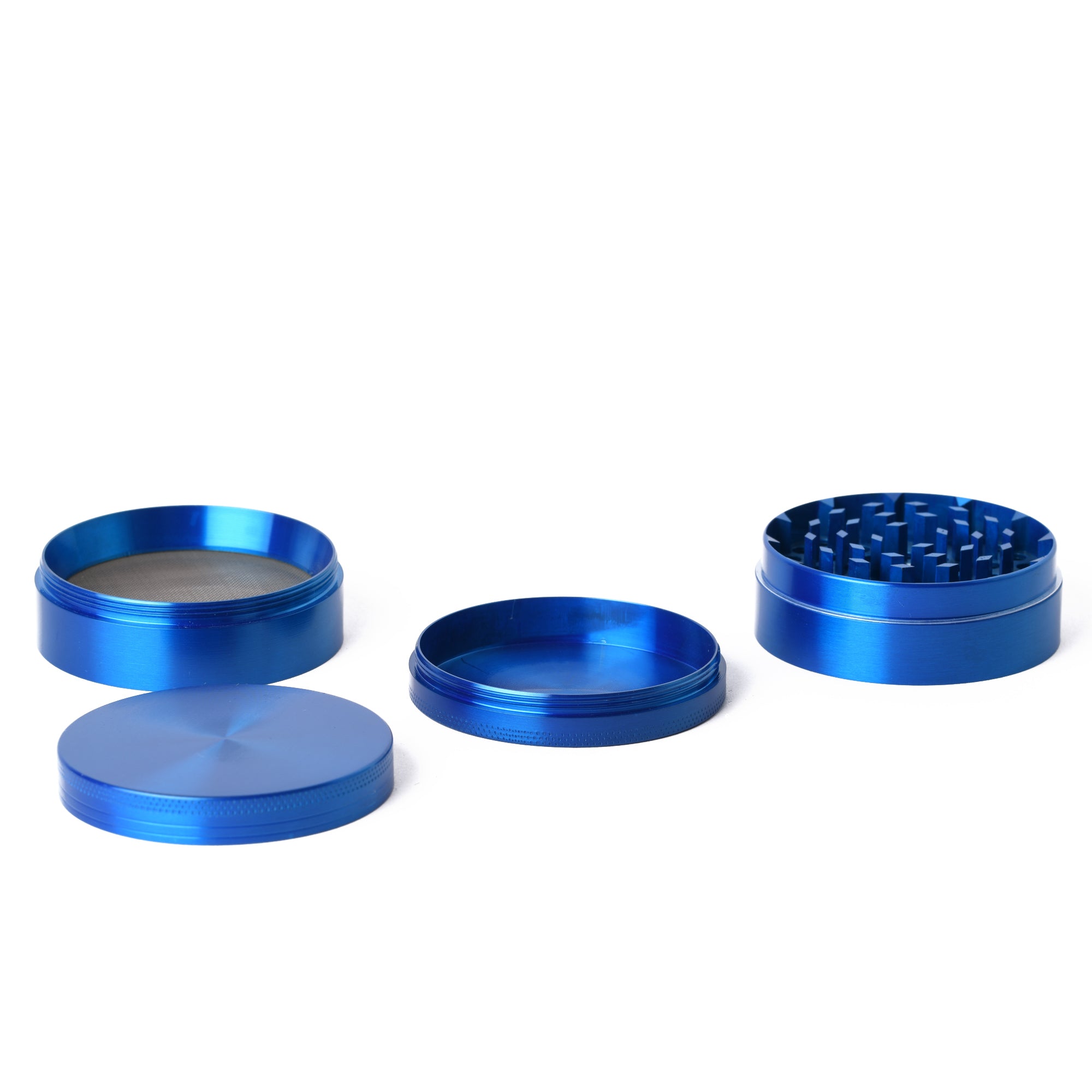 60MM BLUE METAL 4PC HERB GRINDER - Image 3