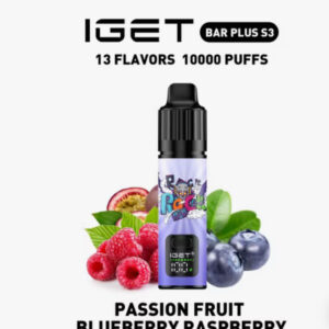 IGET BAR PLUS S3 KIT PASSION FRUIT BLUEBERRY RASPBERRY 10000 PUFFS