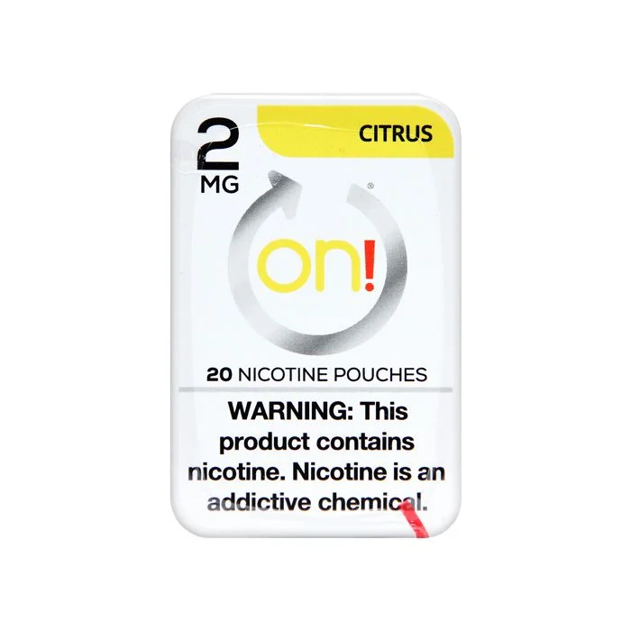 ON! 2MG CITRUS MINI DRY NICOTINE POUCHES