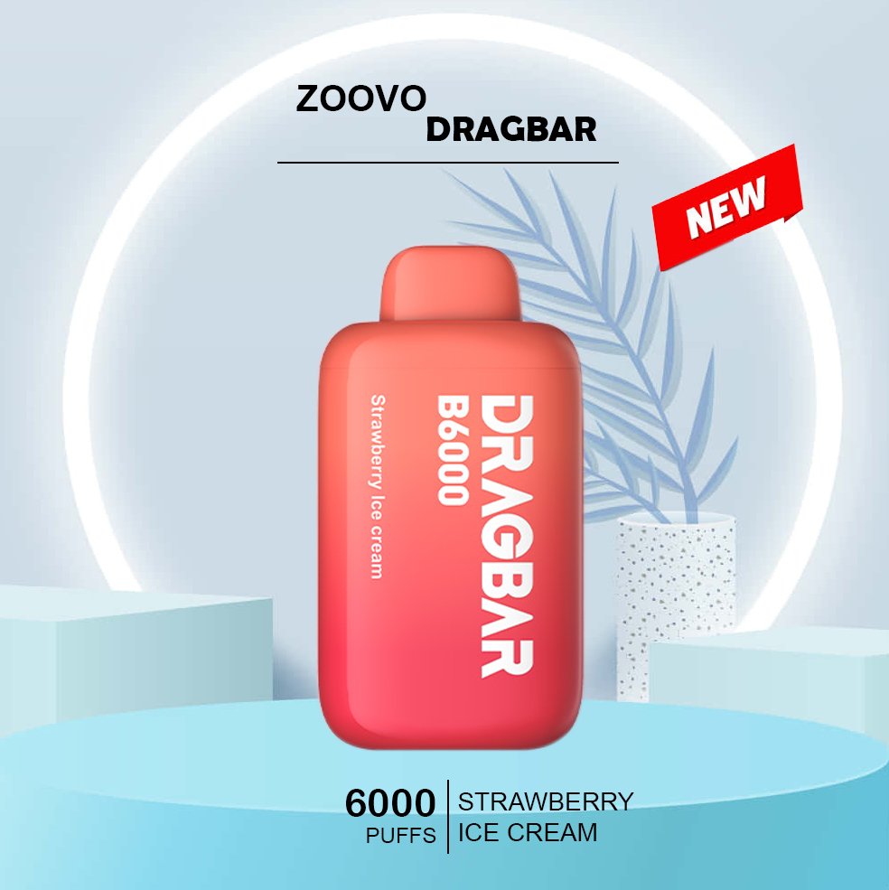 Zoovoo Dragbar Strawberry Ice Cream 6000 Puffs